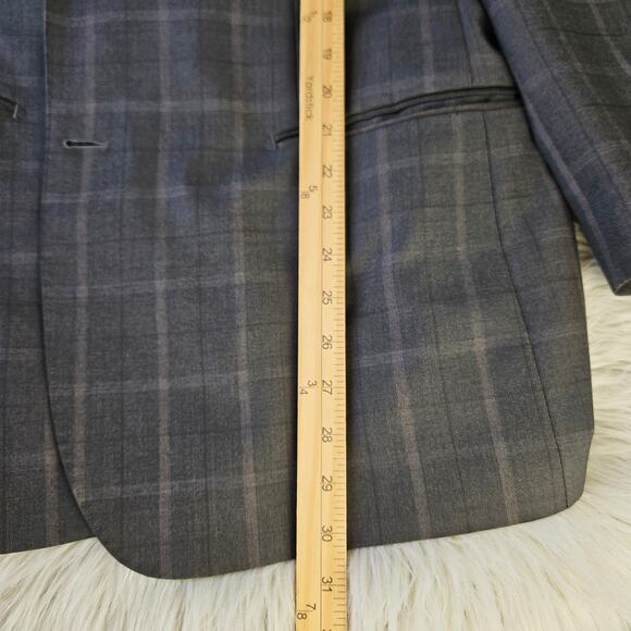 Bertolini Smart Wool Silk Blend Men’s Suit Jacket 46R Pants 40W 46/40 Windowpane - Picture 13 of 16